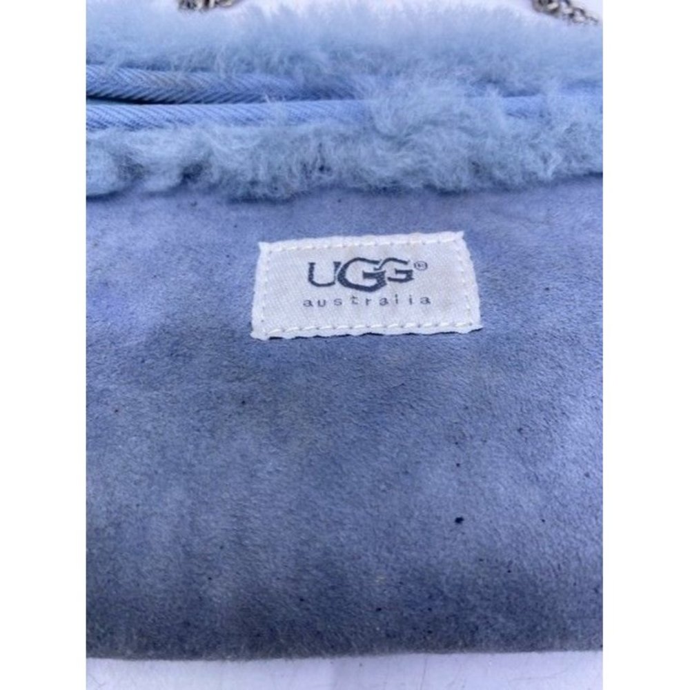 Ugg Australia Unique Hand Warmer Purse Blue Suede Shoulder Bag - Picture 4 of 6